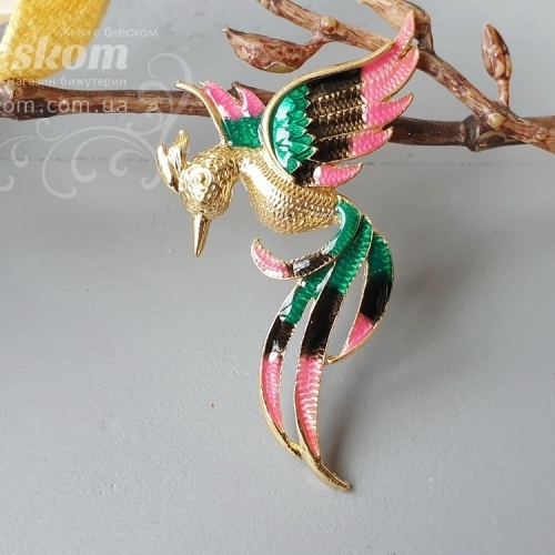 Брошь Птица эмаль 3-259