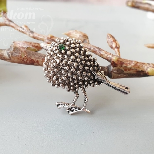 Брошь Птица со стразами 3-261