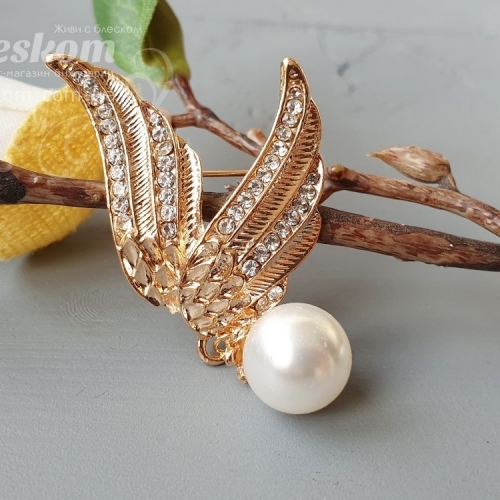 Брошь Крылья подвижная 3-268