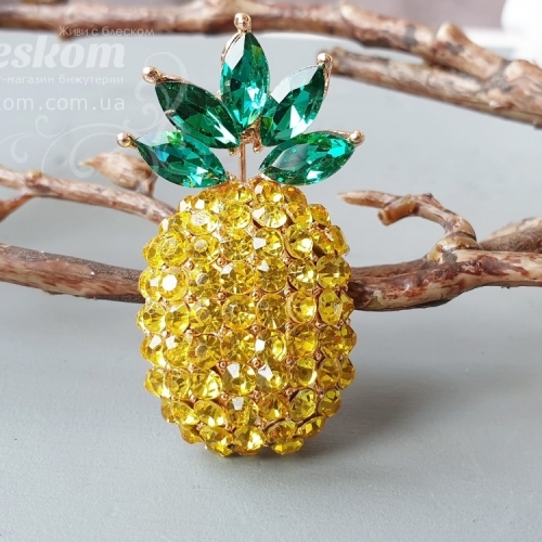 Брошь Ананас со стразами 3-276