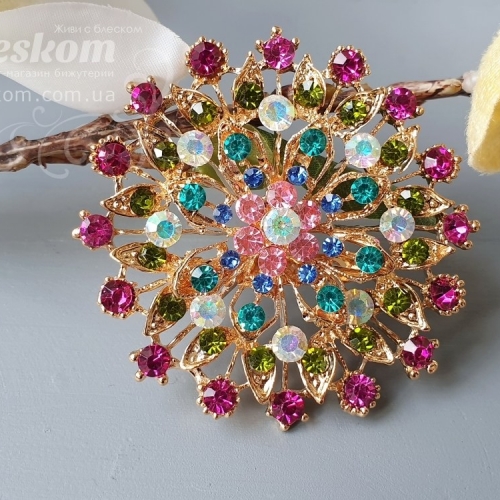 Брошь со стразами 3-289