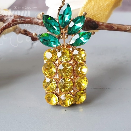 Брошь Ананас со стразами 3-311