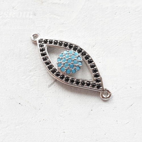 Конектор око, з фіанітами (кольорові) 30058