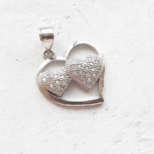 Підвіска серця, з фіанітами 30077