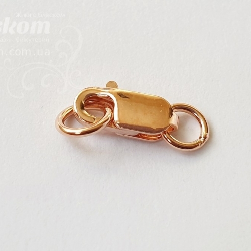 Замочок лобстер з колечками, 925 проба, 925-114
