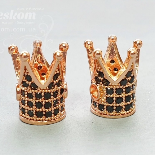 Намистина корона, з фіанітами (чорні) 30121