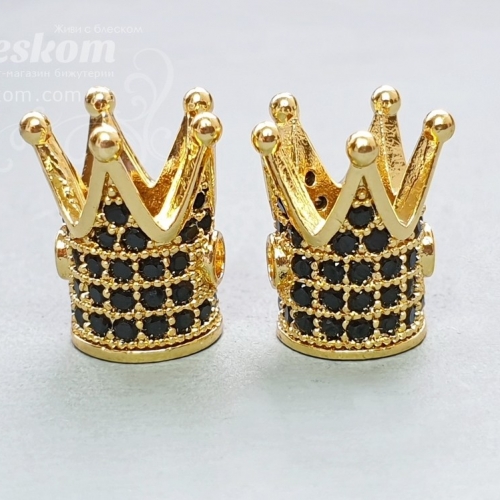 Намистина корона, з фіанітами (чорні) 30122