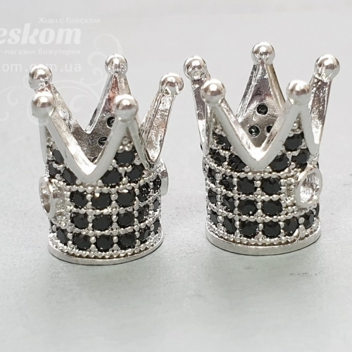 Намистина корона, з фіанітами (чорні) 30123