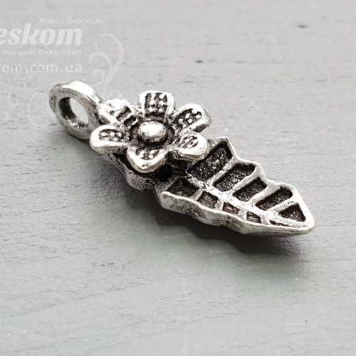 Підвіска листочок з квіточкою, 925 проба 925-187