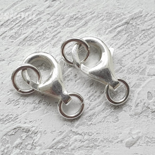 Замочок карабін з колечками, 925 проба, 925-207