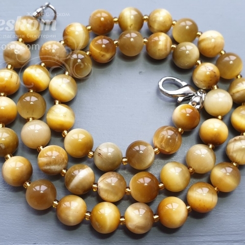 Тигрове око, круглий, натуральний, 5А люкс, К2542