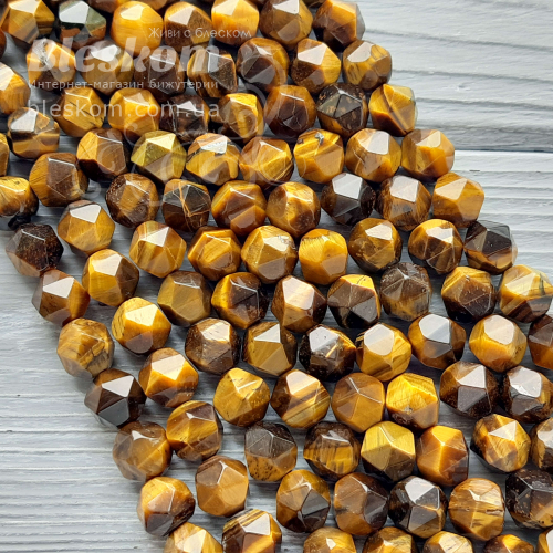 Тигровый глаз, граненый, ромб, натуральный К5021