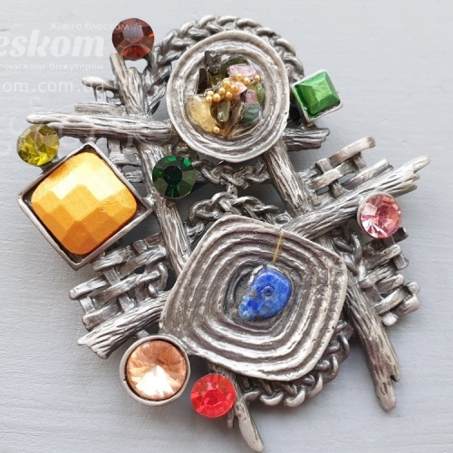 Брошь дизайнерская, крупная 3-353