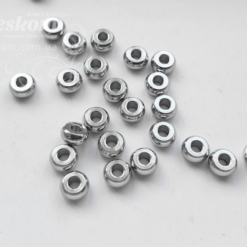 Намистина рондель, нержавіюча, паковання 30136